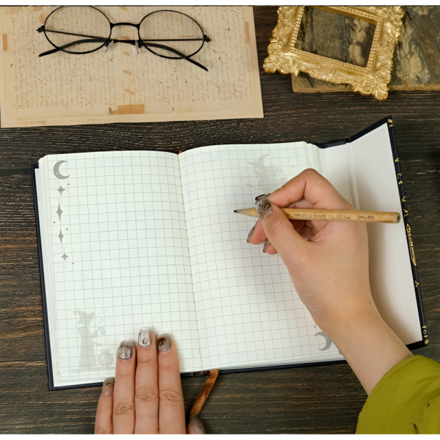 魔法飛賊記事本-高質感、魔法風格，三折式硬殼，精裝筆記本/手帳本/記事本