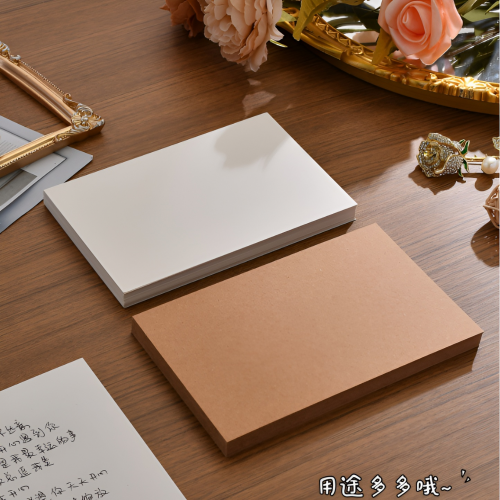 明信片空白-牛皮紙卡50pcs(14.5 x 9.5cm)-厚度跟硬度兼俱，可自由創作，書寫塗鴉，製作個人明信片&書籤