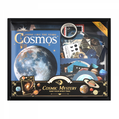 【手帳禮盒-科幻星空】154套組-星空宇宙系列，拼貼、手帳佈置、貼紙、手帳套組、手帳素材、變籤、便條紙、A6筆記本