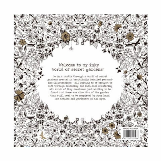 英文版祕密花園著色本24頁，輕薄小本好攜帶  長x寬18.5cm 療癒、紓壓、靜心