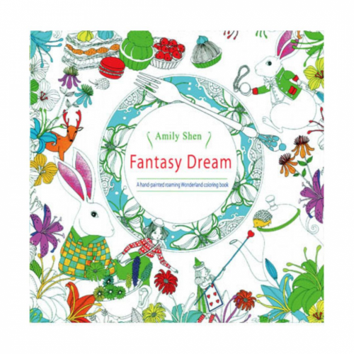 英文版《奇幻夢境》著色本24頁，輕薄小本好攜帶  長x寬18.5cm 療癒、紓壓、靜心