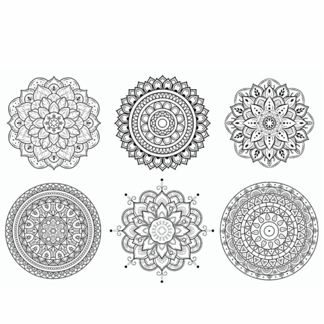 【曼陀羅療癒著色本3】25x25公分｜全套12張圖卡，放鬆、專注、讓心靜下來的藝術冥想