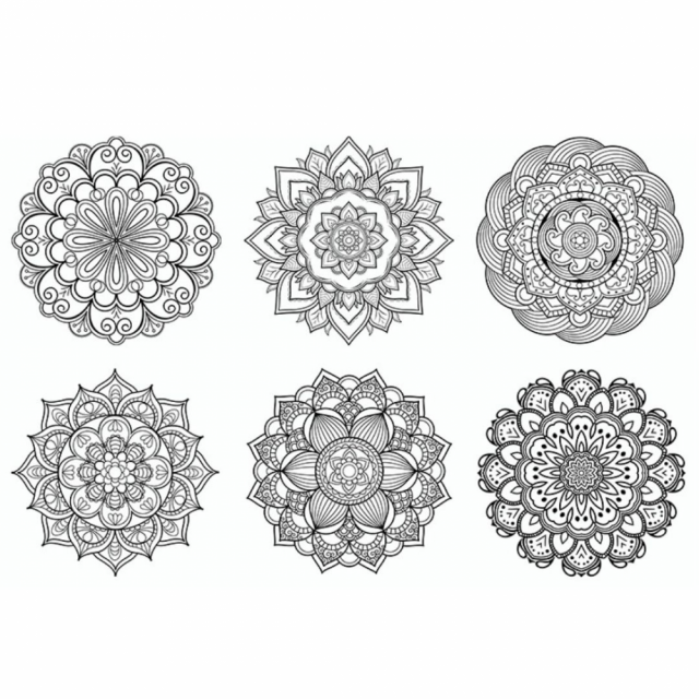 【曼陀羅療癒著色本3】25x25公分｜全套12張圖卡，放鬆、專注、讓心靜下來的藝術冥想