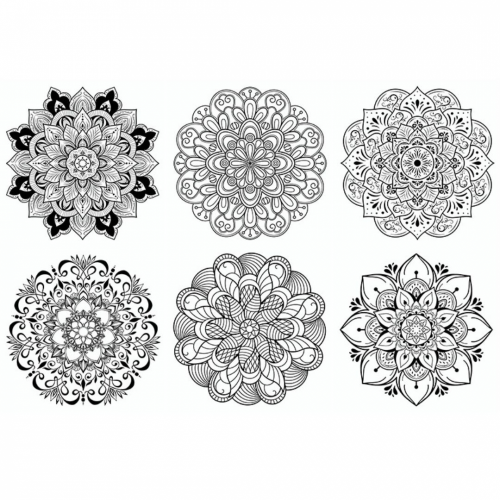 【曼陀羅療癒著色本1】25x25公分｜全套12張圖卡，放鬆、專注、讓心靜下來的藝術冥想