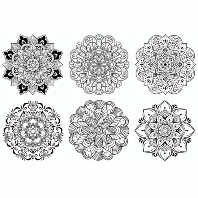 【曼陀羅療癒著色本1】25x25公分｜全套12張圖卡，放鬆、專注、讓心靜下來的藝術冥想