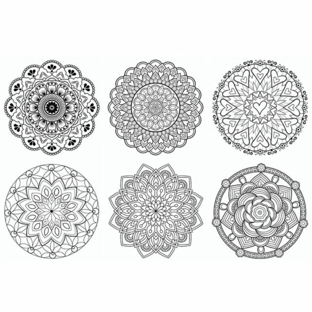 【曼陀羅療癒著色本1】25x25公分｜全套12張圖卡，放鬆、專注、讓心靜下來的藝術冥想