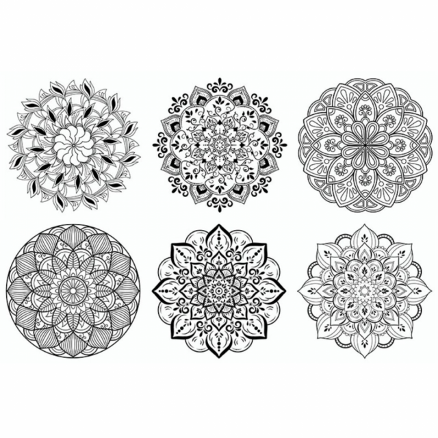 【曼陀羅療癒著色本2】25x25公分｜全套12張圖卡，放鬆、專注、讓心靜下來的藝術冥想