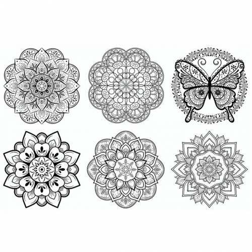【曼陀羅療癒著色本4】25x25公分｜全套12張圖卡，放鬆、專注、讓心靜下來的藝術冥想