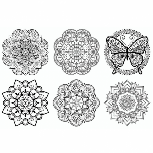 【曼陀羅療癒著色本4】25x25公分｜全套12張圖卡，放鬆、專注、讓心靜下來的藝術冥想