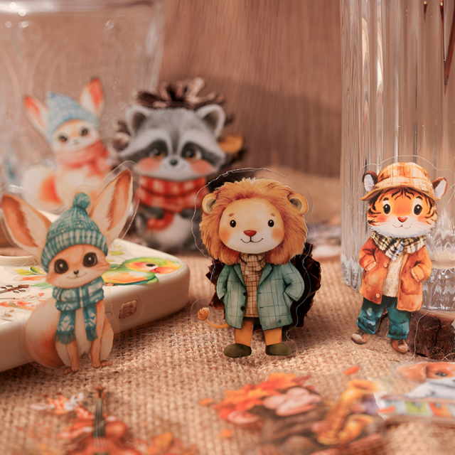 萌萌動員系列貼紙(共六種) 每種有20款x2張，每包40張pet異形貼紙，防水，拼貼，多用途