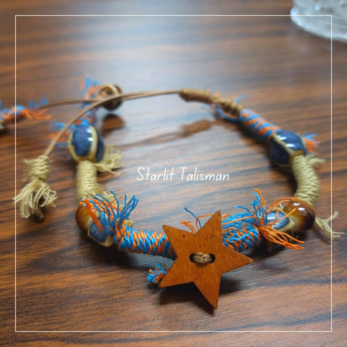 窯語編織系列-《星芒》民族風陶瓷編織手串-吉普賽、波希米亞風，景德鎮陶瓷手工編織上色工藝