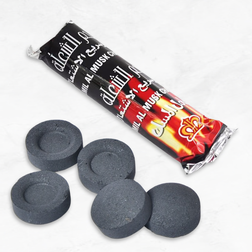 買5送1）無煙碳餅10入裝每顆可燃燒45分鐘適用於乳香樹脂、各類香木一點就燃持續穩定燃燒薰香炭餅烤肉火種🚚🚚 現貨供應，每日出貨