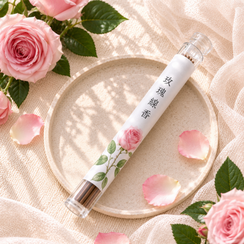 《玫瑰線香》10cm 芳香淡雅 無香精 細線香/迷你線香 花香系列線香 房間可用 室內薰香 攜帶方便 淨化薰香 靜心冥想