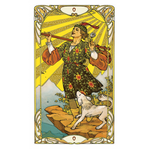 〔新藝術燙金塔羅牌〕迷你版 英文版 Mini Golden Art Nouveau Tarot 偉特塔羅牌