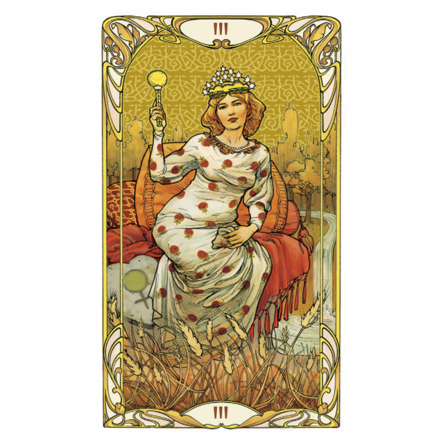 〔新藝術燙金塔羅牌〕迷你版 英文版 Mini Golden Art Nouveau Tarot 偉特塔羅牌