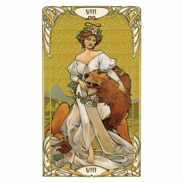 〔新藝術燙金塔羅牌〕迷你版 英文版 Mini Golden Art Nouveau Tarot 偉特塔羅牌