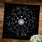 星空十二星座塔羅布-黑色 絨布掛布 48x48cm 雙色印刷 塔羅桌布 掛毯 靜心空間 靜坐冥想 牆面櫃體裝飾