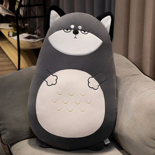 超Q萌、超好抱的動物抱枕-哈士奇/45公分高-超療癒的可愛抱枕/交換禮物，最佳禮物