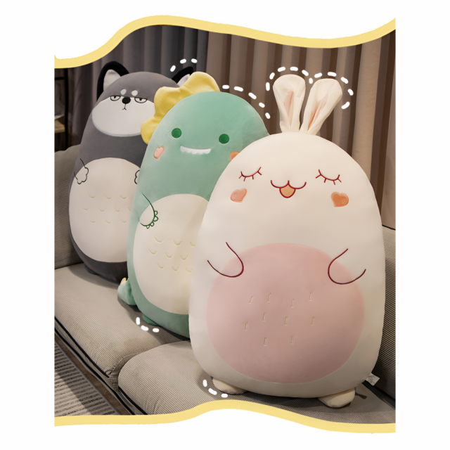 超Q萌、超好抱的動物抱枕-萌萌兔/45公分高-超療癒的可愛抱枕/交換禮物，最佳禮物