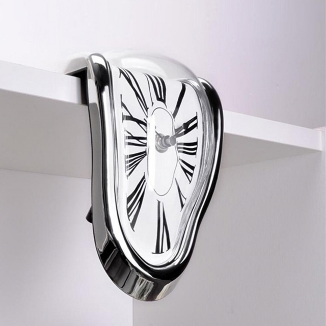 融化的時鐘 銀色/金色 Melting Clock 達利扭曲時鐘 桌邊掛鐘 融化的時鐘 銀色/金色 Melting Clock 達利扭曲時鐘 桌邊掛鐘