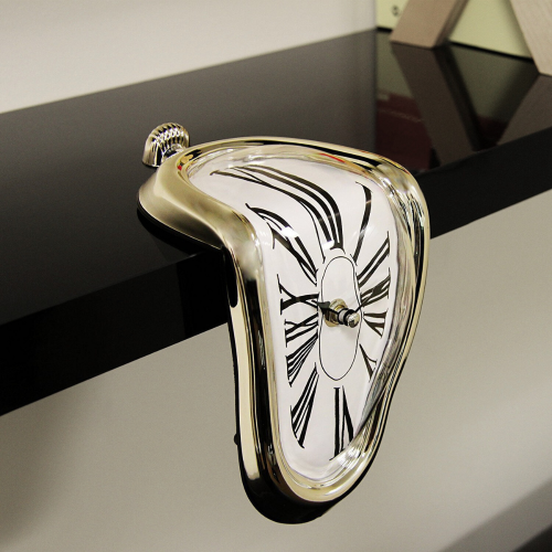 融化的時鐘 銀色/金色 Melting Clock 達利扭曲時鐘 桌邊掛鐘