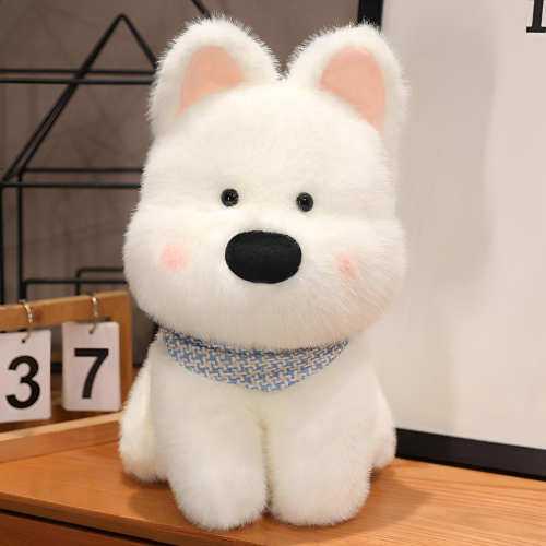 西高地狗狗玩偶-白 25~45cm 西高地白㹴 梗犬 西莎犬 布偶娃娃 呆萌療癒 厚實滑順 超好抱