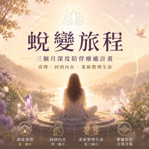 僅限新客【深度靈性蛻變套裝方案_含深度清理、內在小孩、元辰宮與靈氣注入】三個月的靈性療癒陪伴旅程